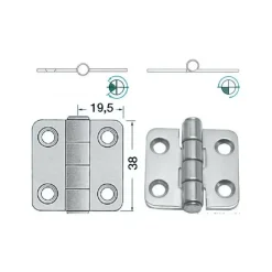 Sale Osculati Charnière inox 38 x 39 x 2 mm