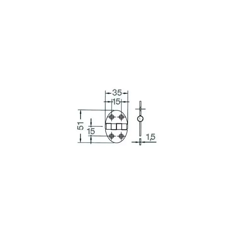 Discount Osculati Charnière inox 35 x 51 x 2 mm