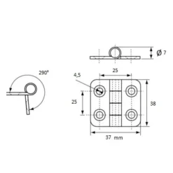 Online Osculati Charnière Inox 37 x 38 mm