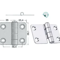 Best Osculati Charnière inox 60 x 38 x 2 mm