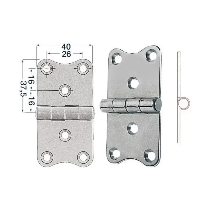 Hot Osculati Charnière inox 75 x 40 x 2 mm