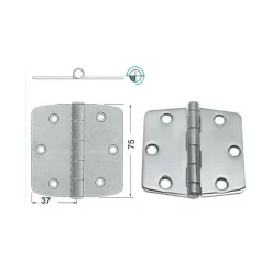 Outlet Osculati Charnière inox 74 x 75 x 2 mm