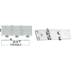 Online Osculati Charnière inox déportée 134 x 38 mm