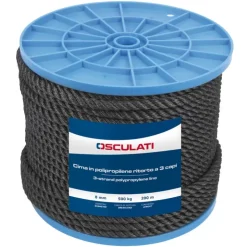 Hot Osculati Cordage 3 torons polypropylène noir