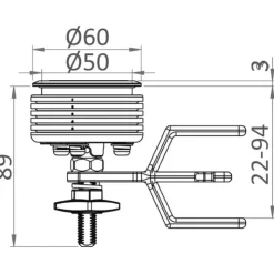 Online Osculati Eclipse MK2 Lève plancher 60 mm | Acier inoxydable