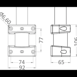 Best Osculati Etriers de paroi pour mât carbone ø 38 mm