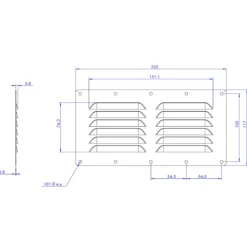 Best Osculati Grille aération inox slim 32 cm² | 115 x 230 x 4 mm