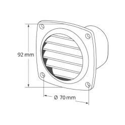 Sale Osculati Grille avec manchon droit ø 78 mm | 30 cm²