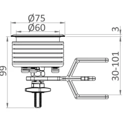 Discount Osculati Kit de 2 Eclipse MK2 Lève plancher 75 mm | Acier inoxydable