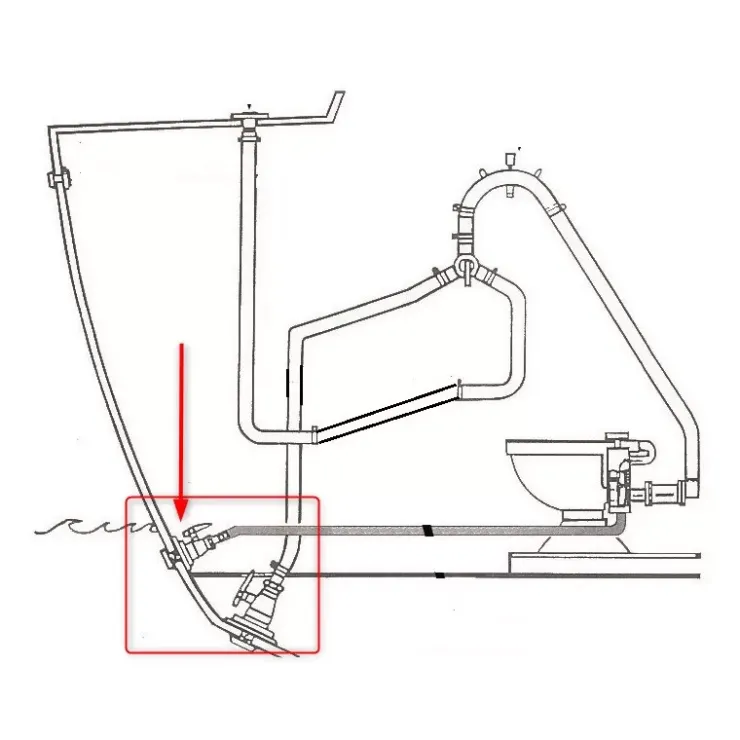 Osculati Kit mise en eau WC marins | ø tuyaux 19 et 38 mm