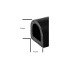 Clearance Osculati Liston PVC noir 70 x 70 mm