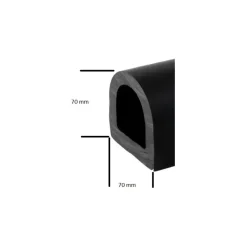 Clearance Osculati Liston PVC noir 70 x 70 mm