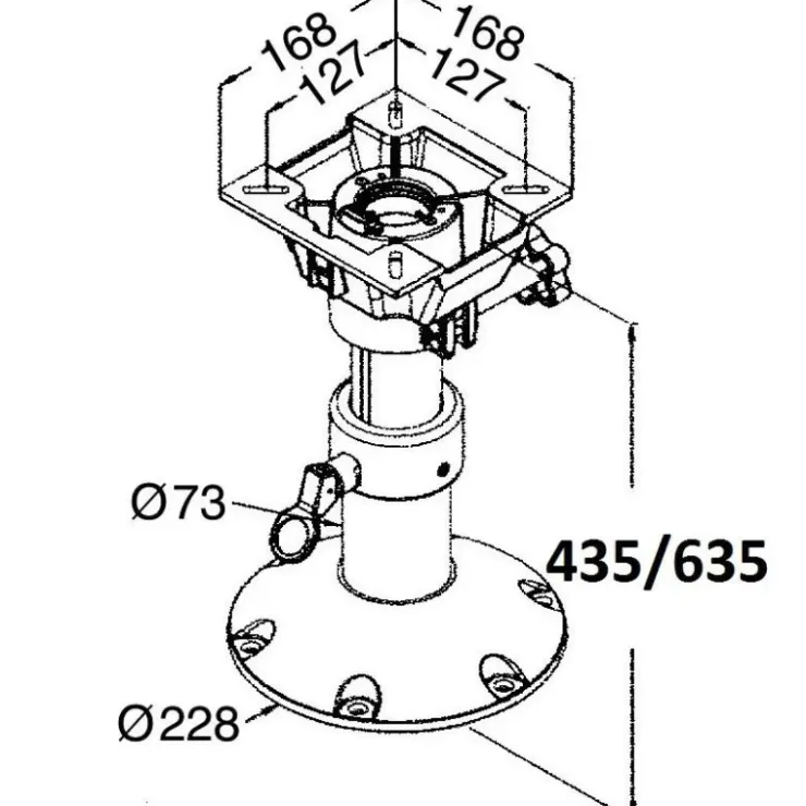 Best Osculati Pied de siège alu 280 à 630 mm