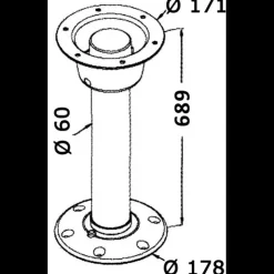 Osculati Pied table Tread Lock | 685 mm