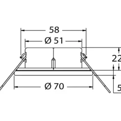 Hot Osculati Plafonnier LED à encastrer Atria II poli miroir IP65