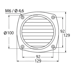 Hot Osculati Prise d'air inox moulé 46 cm² | ø 100 mm