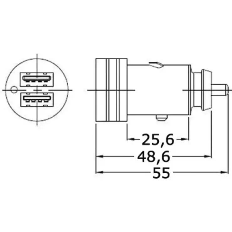 Osculati Prise mâle USB double A+C