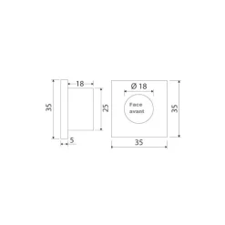 Outlet Osculati Spot LED de courtoisie carré à encastrer IP65