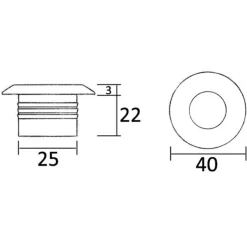 Clearance Osculati Spot LED de courtoisie en inox poli miroir 1W