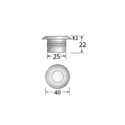 New Osculati Spot LED de courtoisie en inox poli miroir 3W