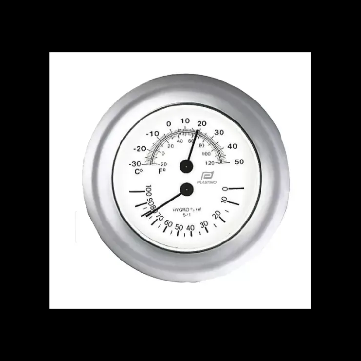 Clearance Plastimo Thermo-Hygro chromé mat 4"
