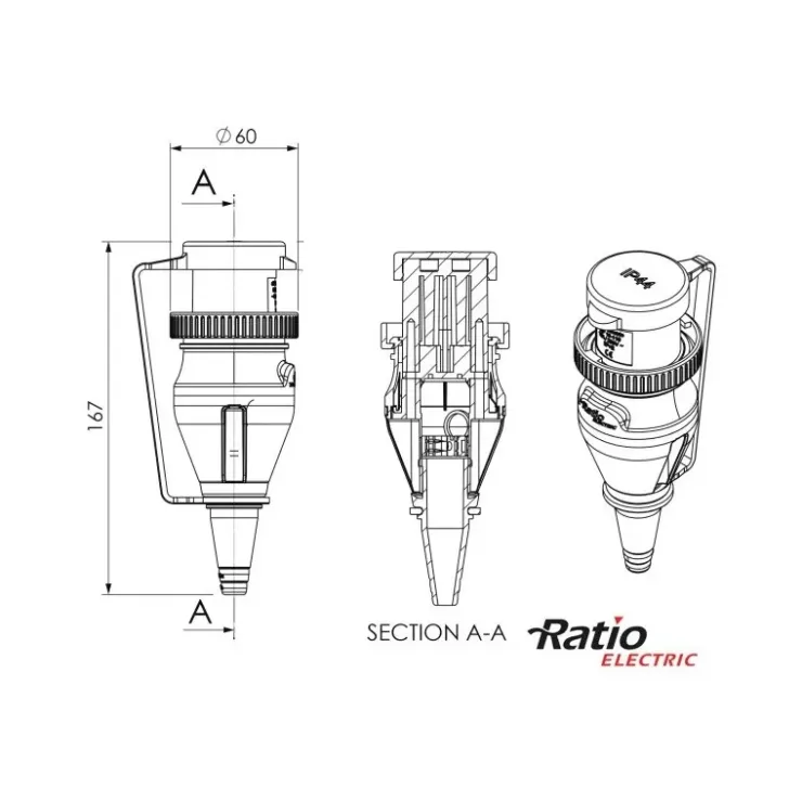 New RATIO Electric RATIO MP16-110 prise femelle