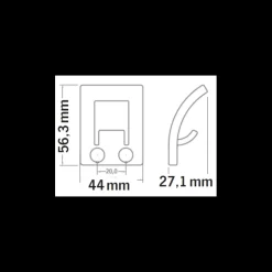New Decmo REIMO Double patère ABS 44 x 56 mm