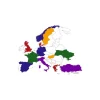 New Reimo Set d'autocollants carte Europe à coller