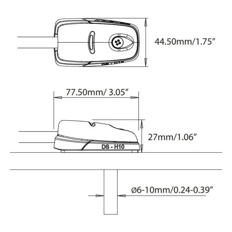 New Scanstrut Passe-câble noir DS-H10-BLK
