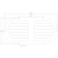 Discount Seaworld Grille aération inox oblongue 34 cm² | 233 x 116 mm