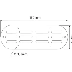 Discount Seaworld Grille d’aération inox oblongue | 170 × 60 mm