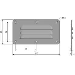 Best Seaworld Grille Inox Slim 5,6 cm² | 67 x 127 mm
