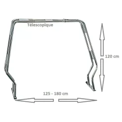 Osculati SEAWORLD Roll-bar rabattable L125 à 180 Inox ø 40