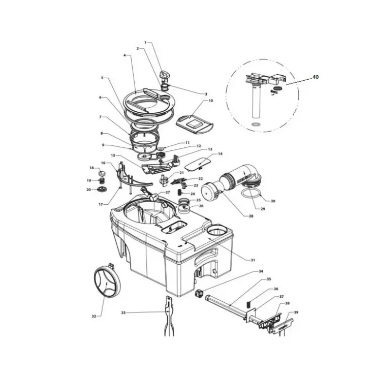 Hot Thetford Pièces détachées pour cassette C250 / C260