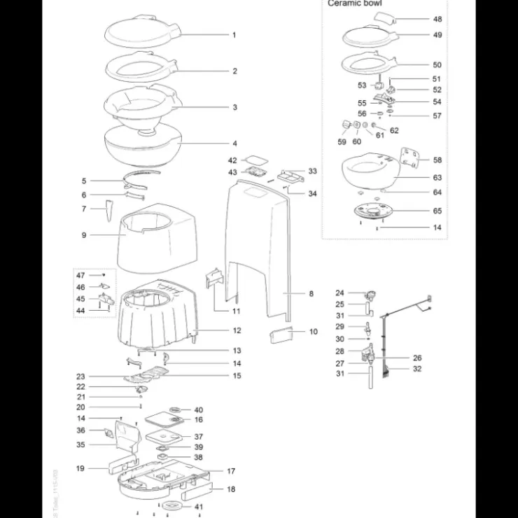 Clearance Thetford Pièces détachées toilette Série C260
