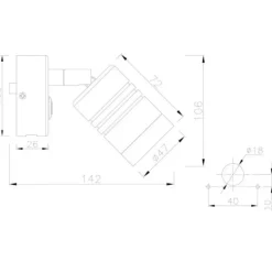 Outlet Trem Applique LED avec prise USB