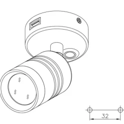 Outlet Trem Applique LED avec prise USB