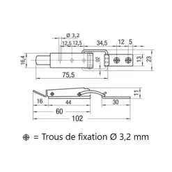 Sale Trem Fermeture levier inox 102 mm