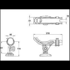 New Trem Porte canne fixation à plat ø 40 mm