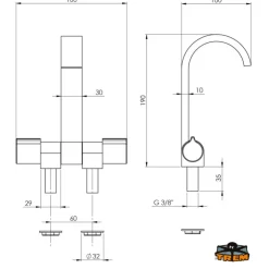 Hot Trem Robinet mélangeur Black Line | rabattable