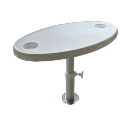Outlet Trem Table ovale ABS Blanc 70x50cm + pied télescopique et embase