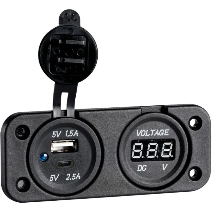 Online Trem Voltmètre + double USB Type A+C
