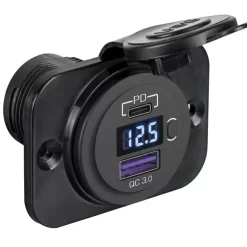 Sale Trem Voltmètre numérique + prise double USB Type A+C