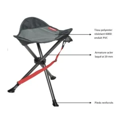Trigano Tabouret 3 pieds acier