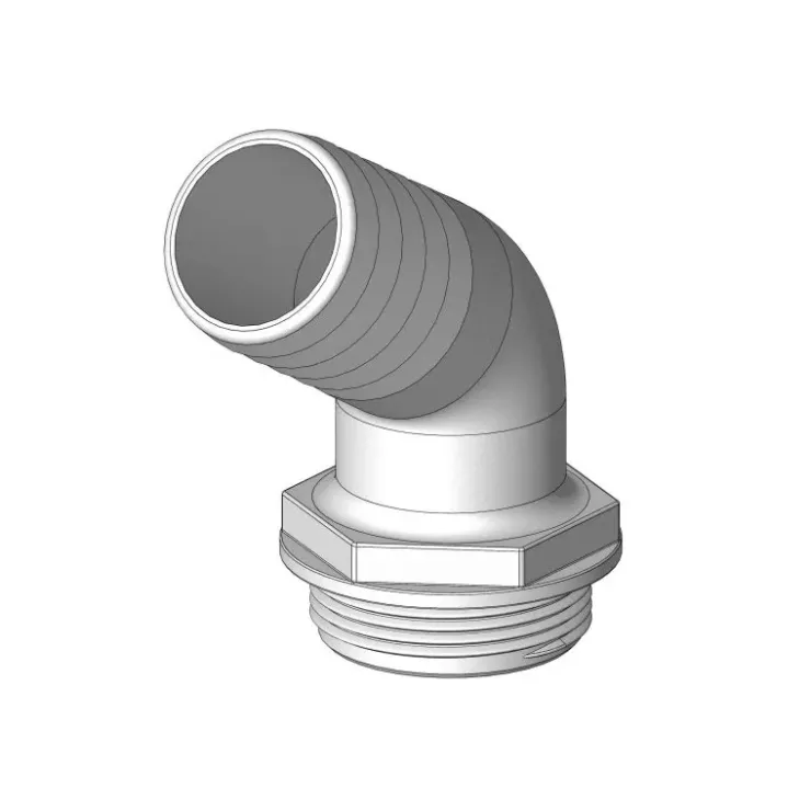 Online Trudesign Coude 120° MM fileté cannelé blanc & joint bleu