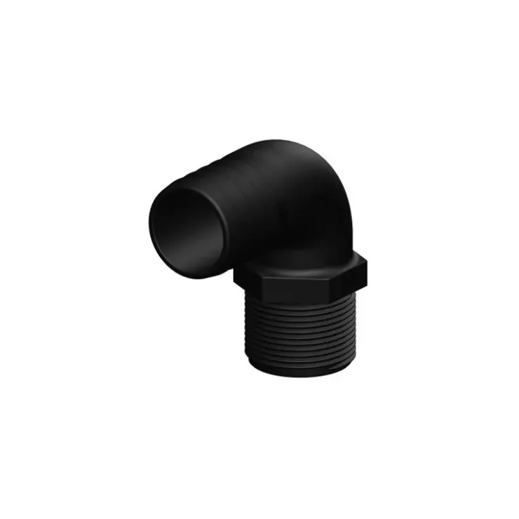 Online Trudesign Coude 90° MM fileté BSP cannelé noir