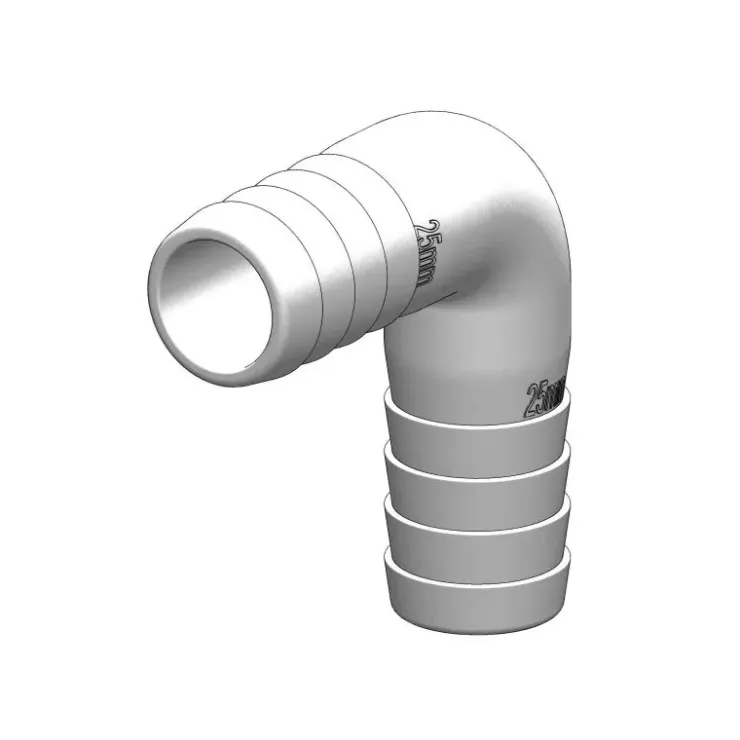 New Trudesign Raccord coudé 90° cannelé blanc