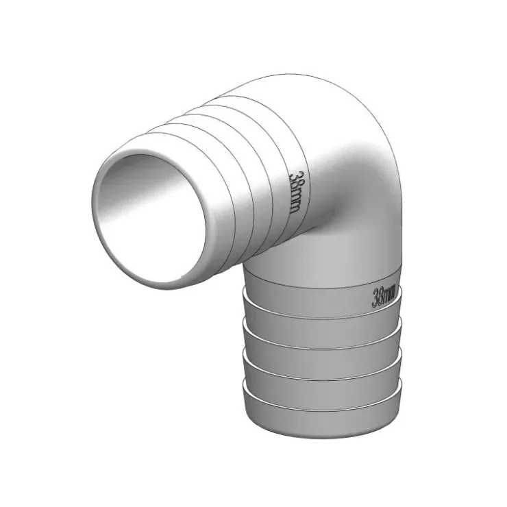 New Trudesign Raccord coudé 90° cannelé blanc