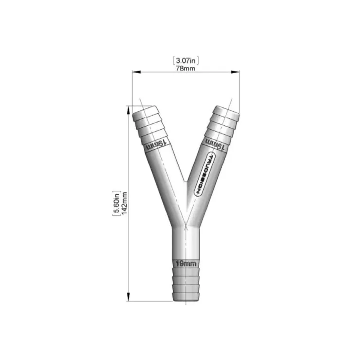 Discount Trudesign Raccord Y cannelé blanc