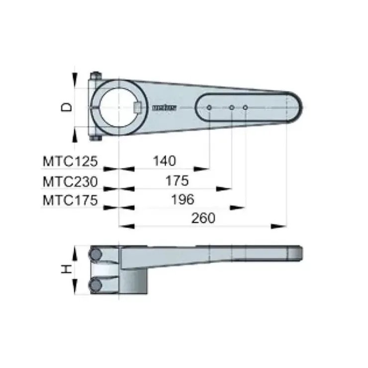 Clearance Vetus Bras de mèche alu ø 50 à 60 mm